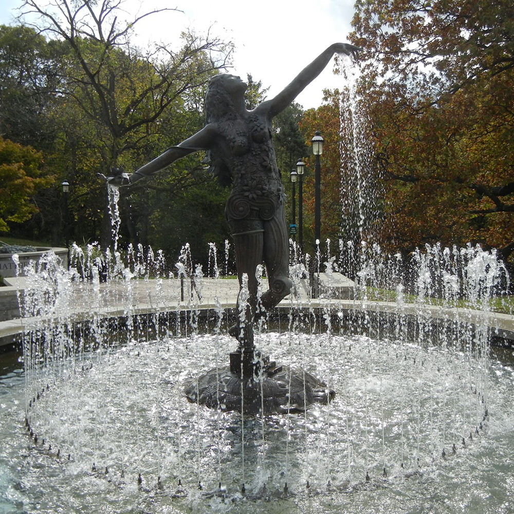 bronze dancing girl fountain